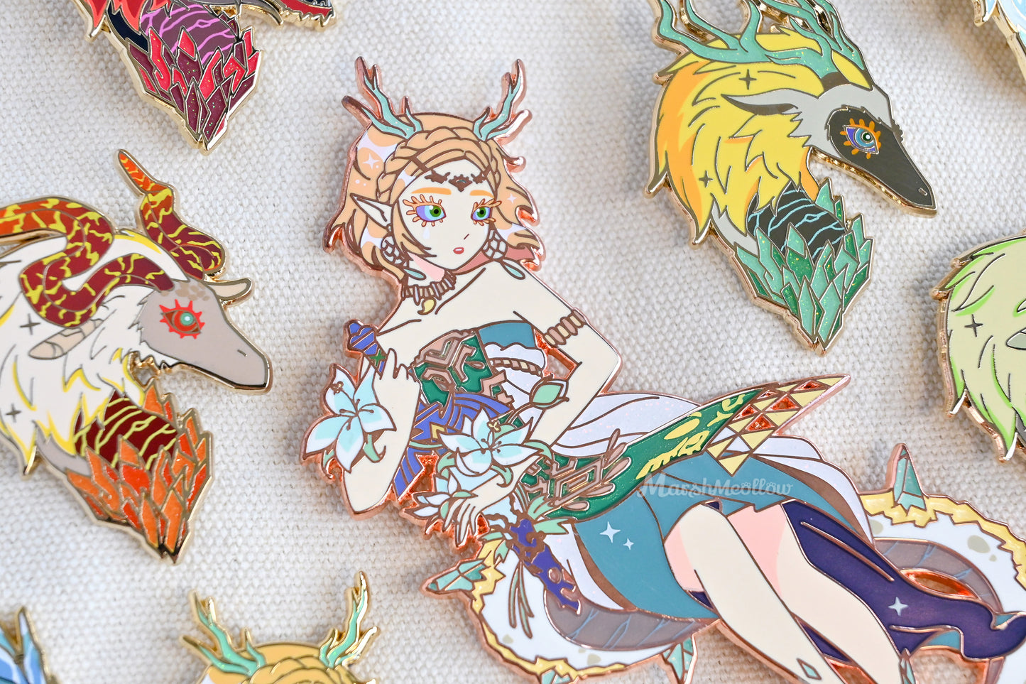 Tears of the kingdom dragon Zelda princess enamel pin