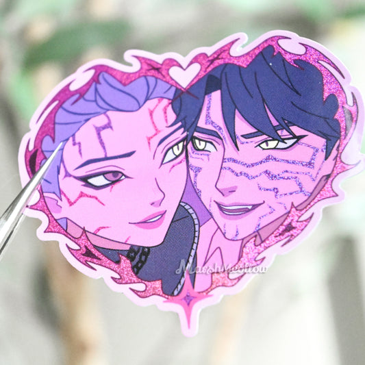 Rumi & Jinu Heart Frame Holo Sticker