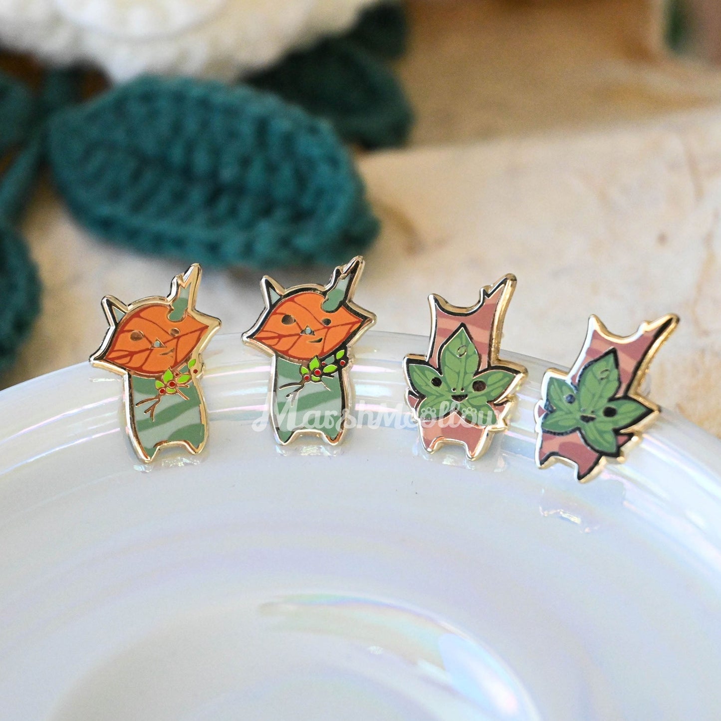 red leaf and maple korok earrings