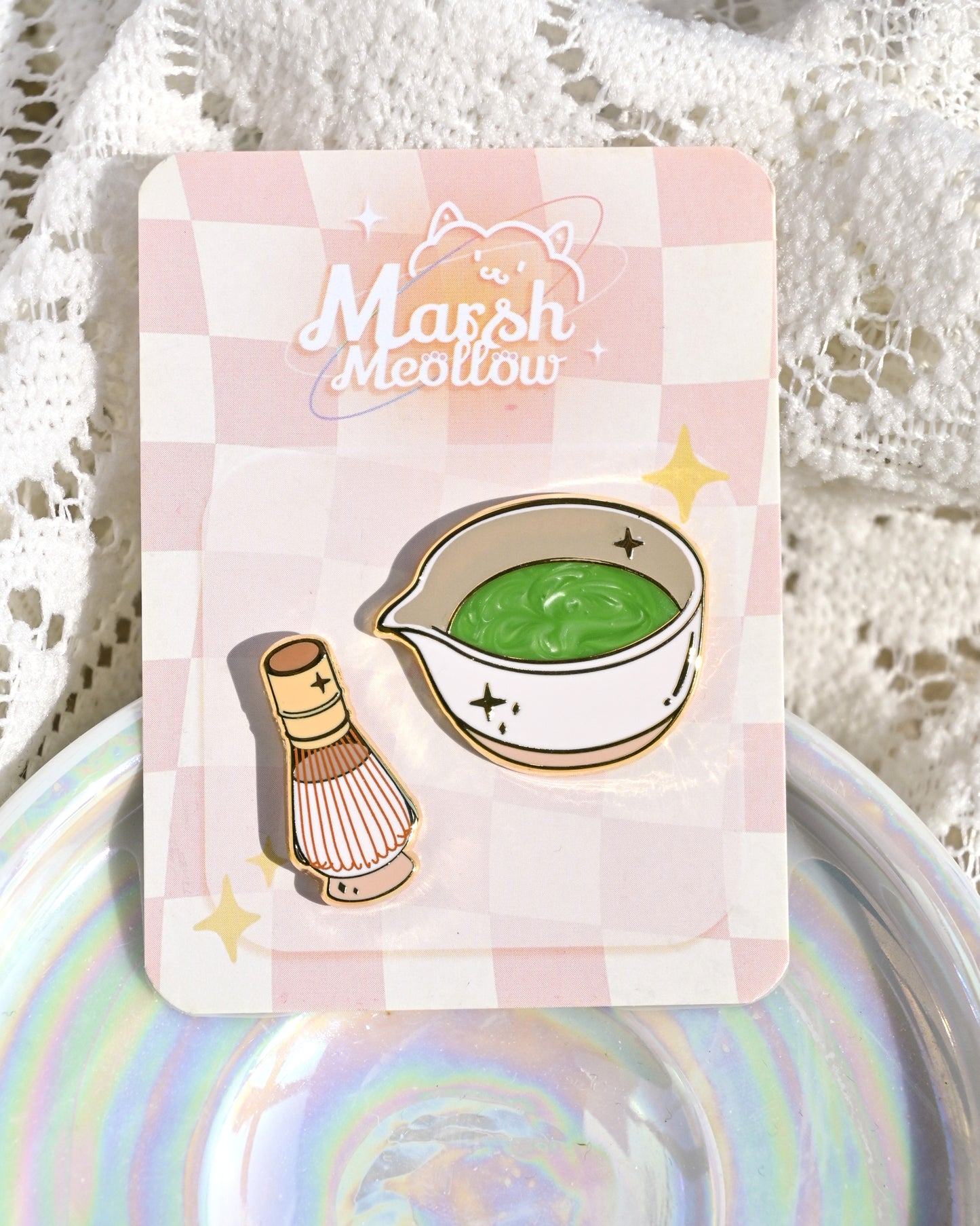 Matcha Bowl & Whisk Enamel Pin Set