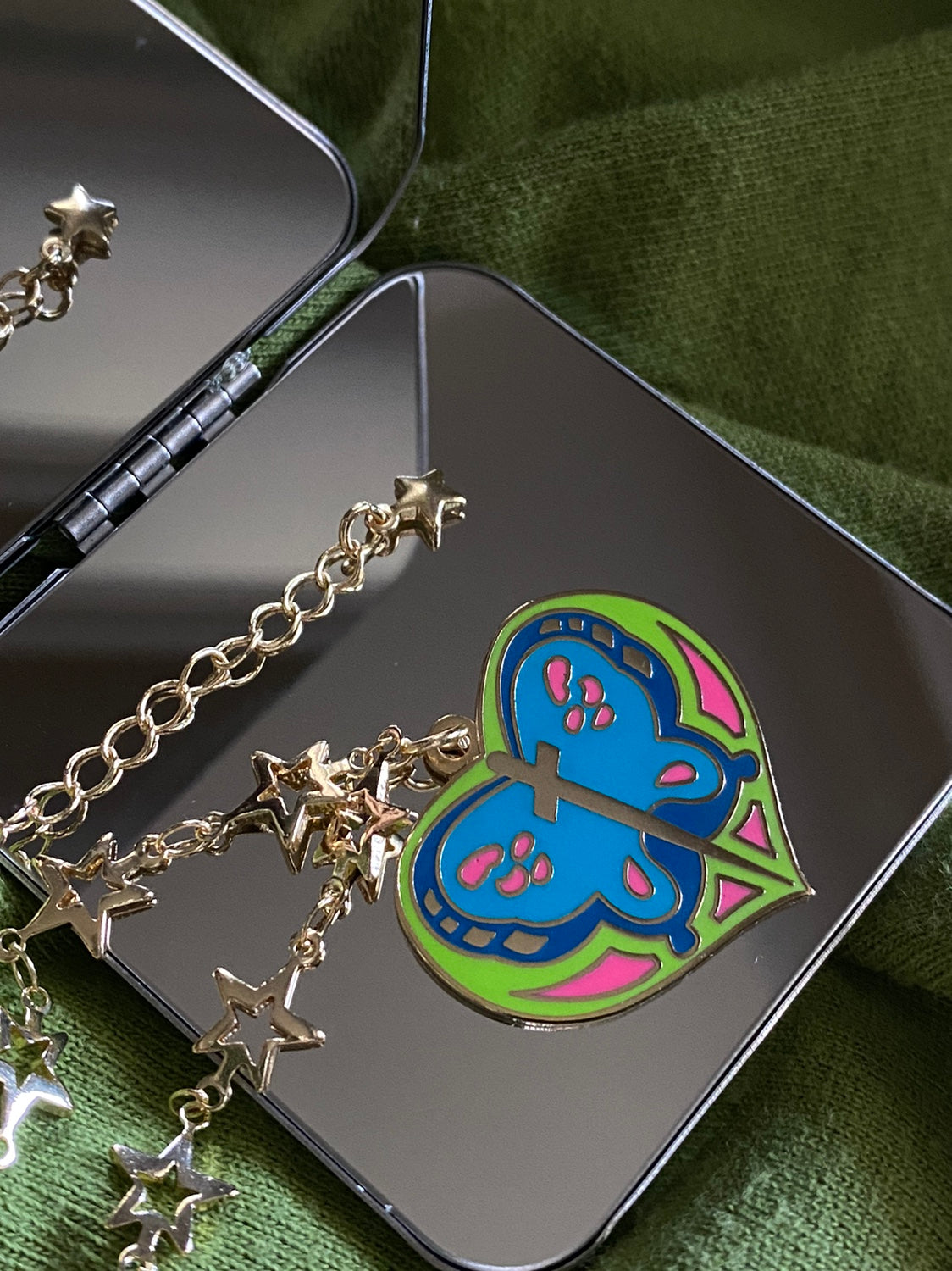 Heart Butterfly Sword Necklace