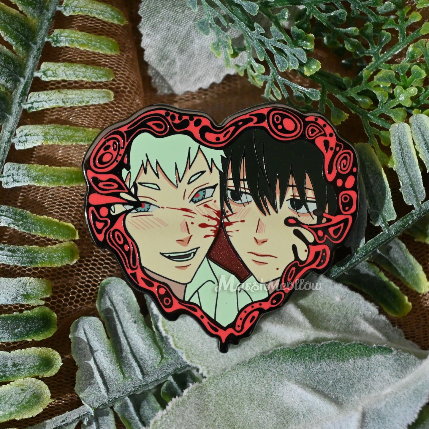 Hikaru & Yoshiki Heart Frame Pin