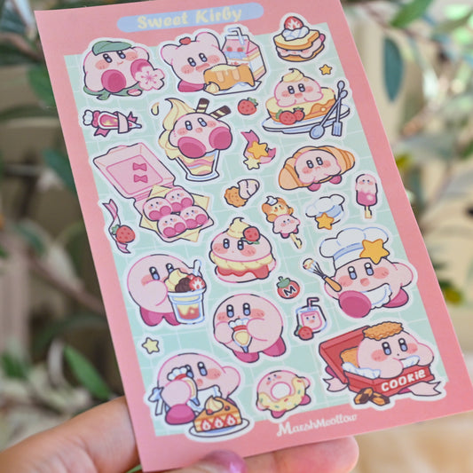 Sweet Kirby Sticker Sheet
