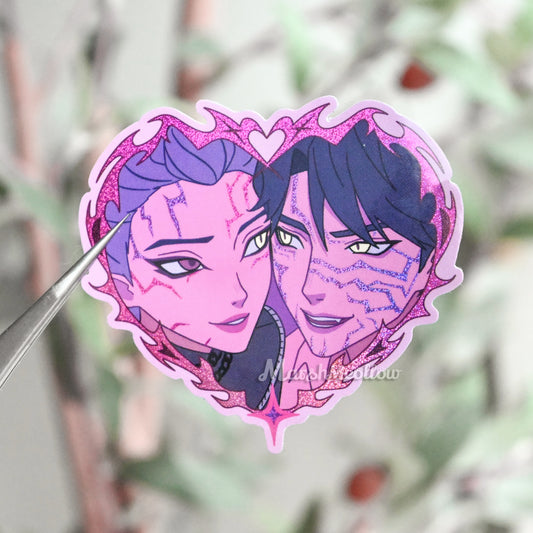 Rumi & Jinu Heart Frame Holo Sticker
