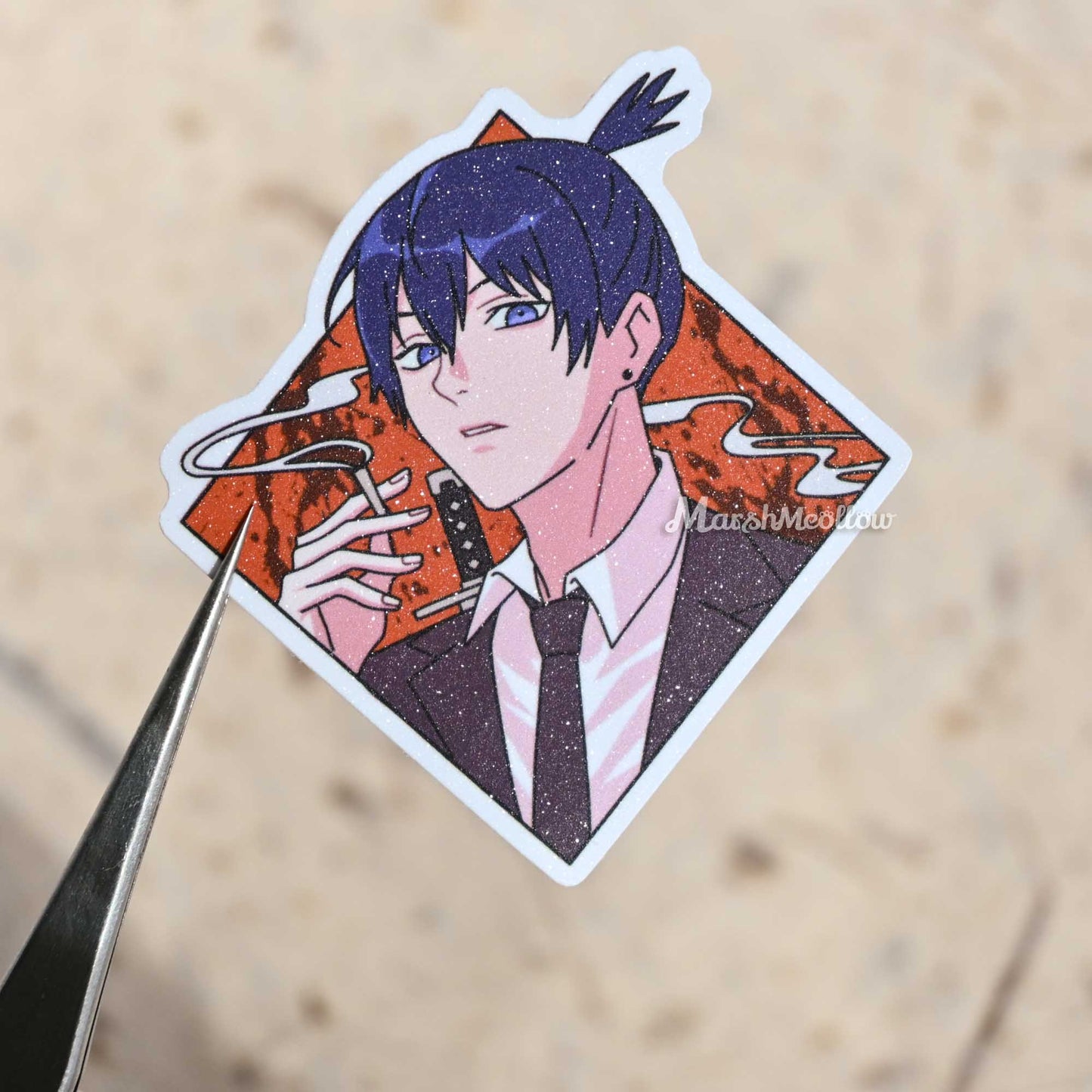 Chainsaw Man Matte Glitter Sticker