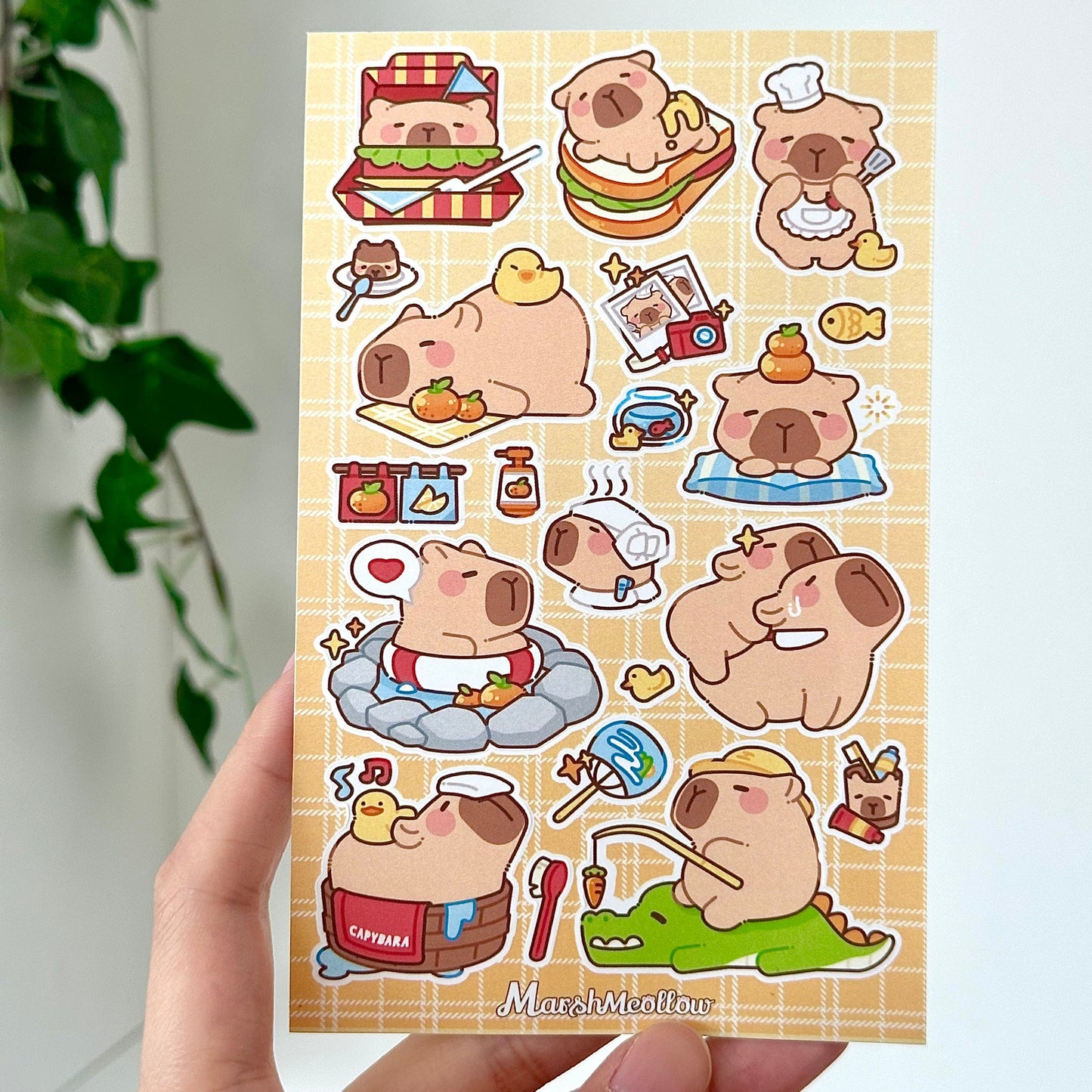 Capybara Family Sticker Sheet