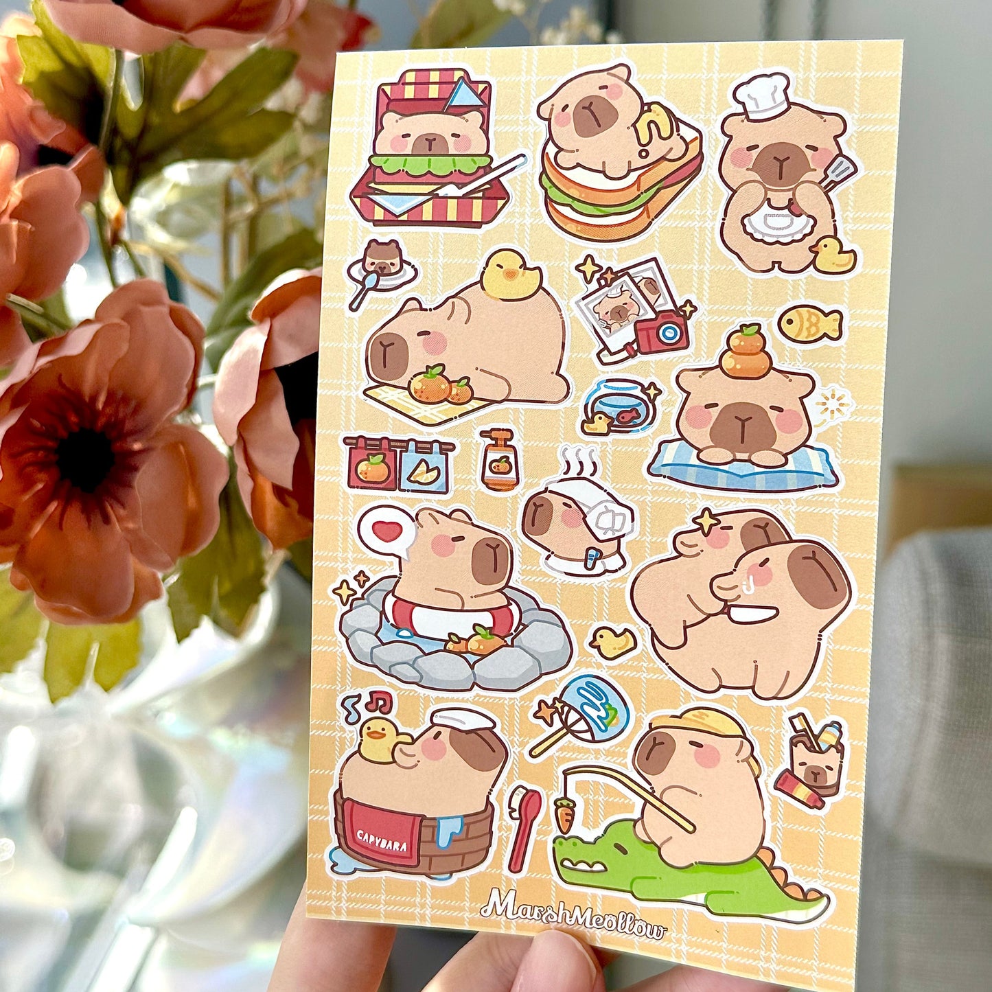 Capybara Family Sticker Sheet