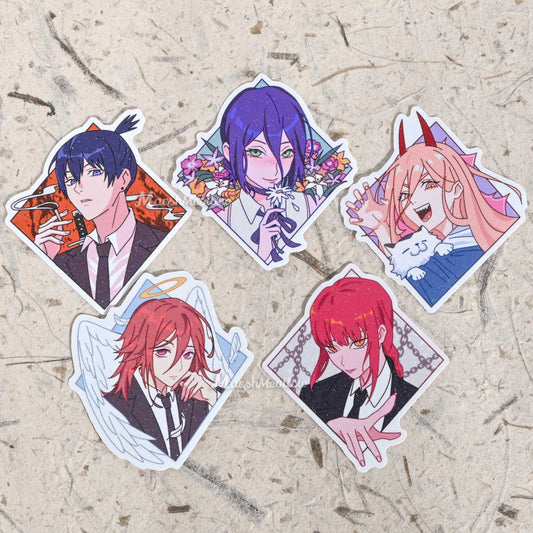 Chainsaw Man Matte Glitter Sticker