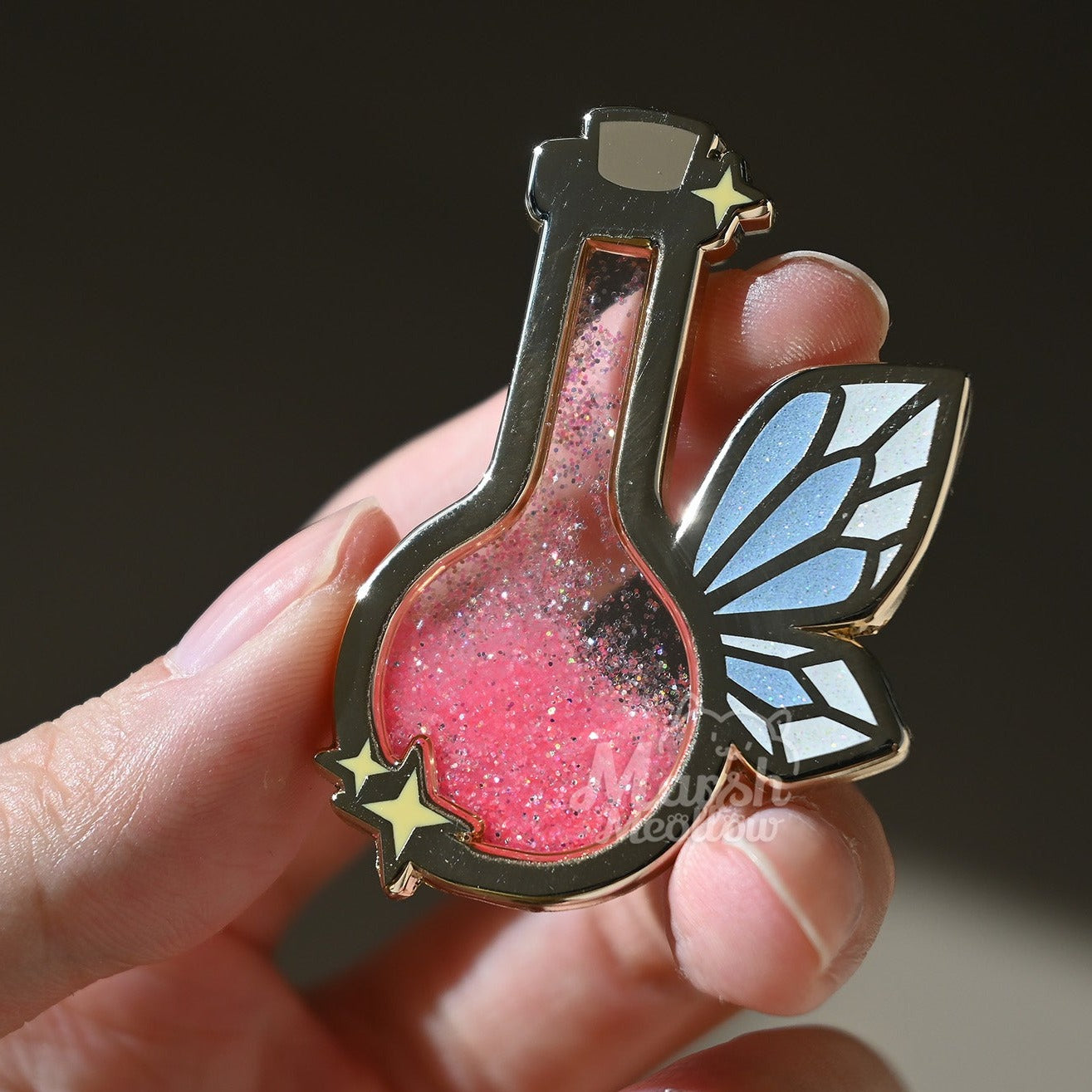 Pink Fairy Tonic Quick Sand Enamel Pin