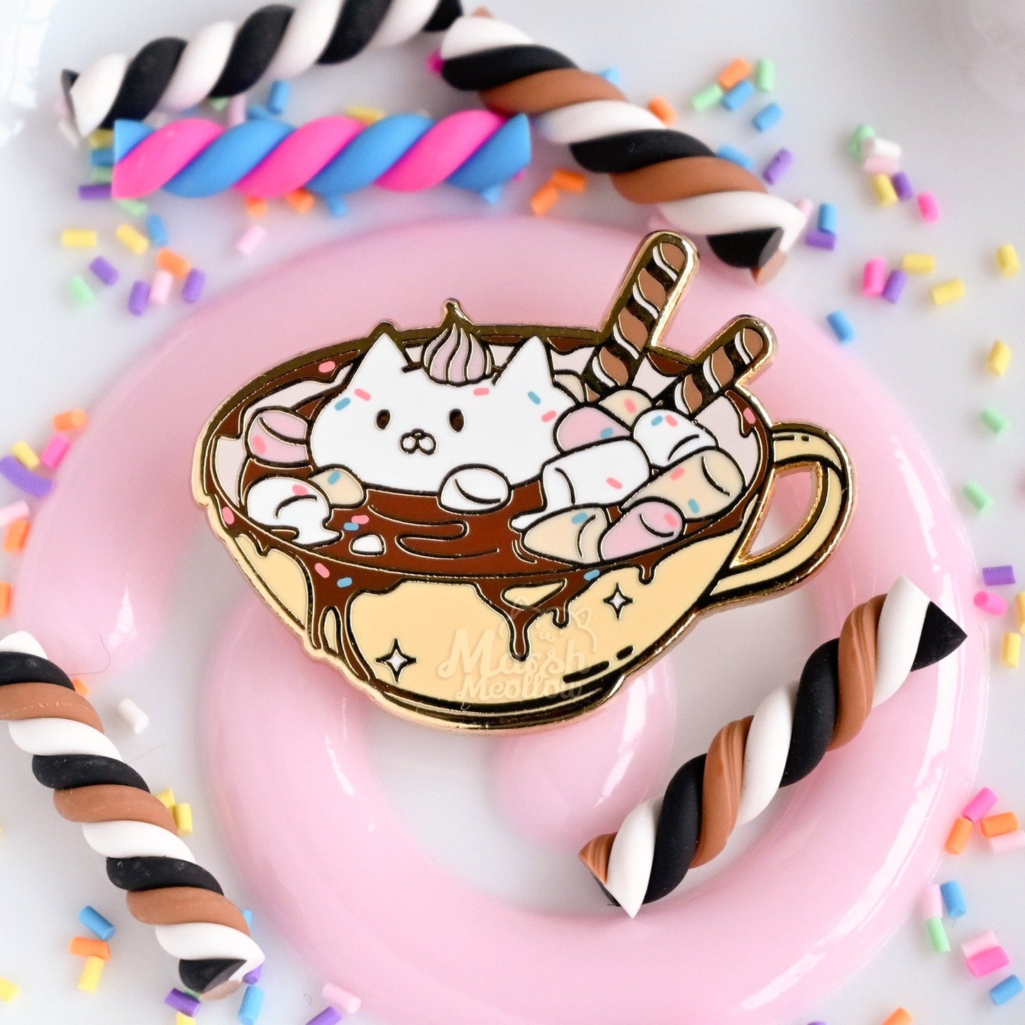 Cat Hot Chocolate Pin