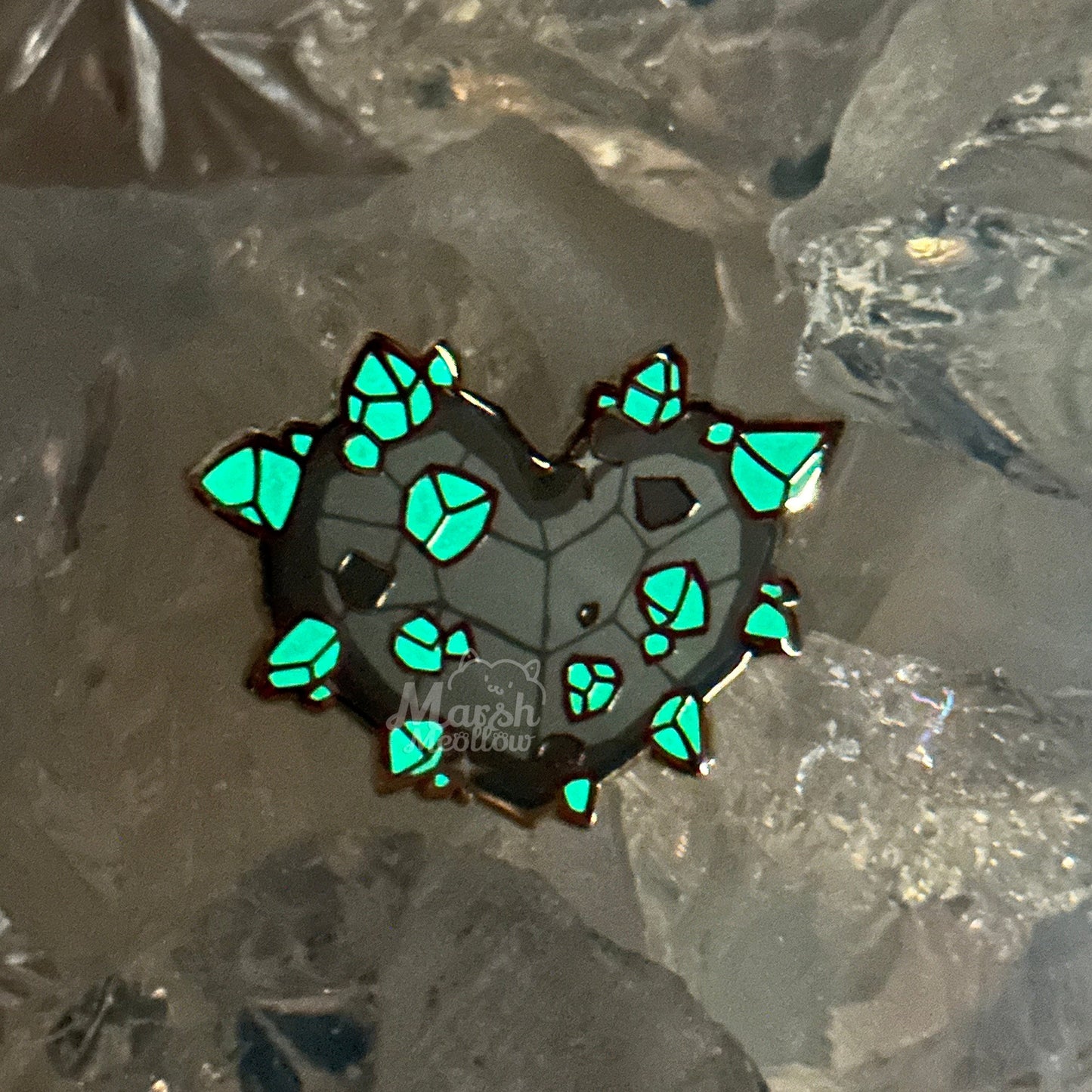 Stone Talus Heart Enamel Pin