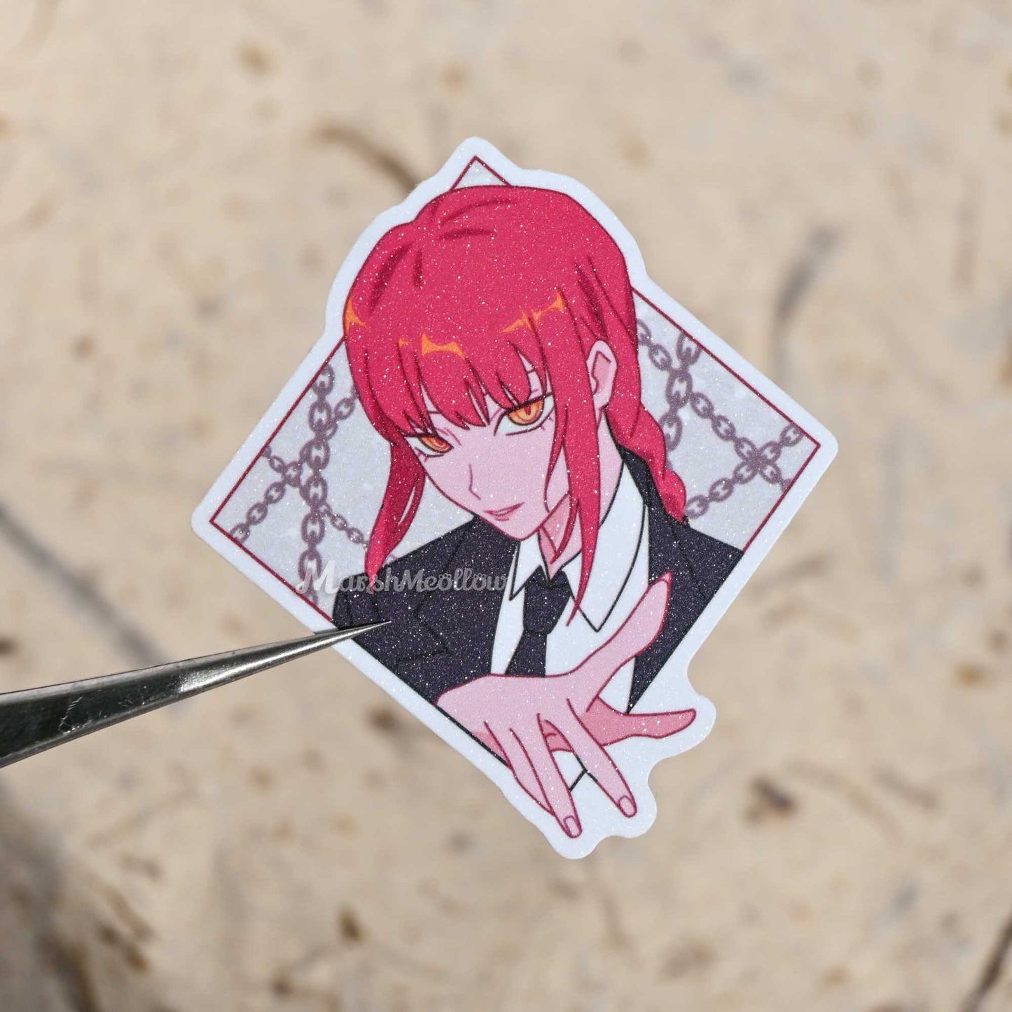 Chainsaw Man Matte Glitter Sticker