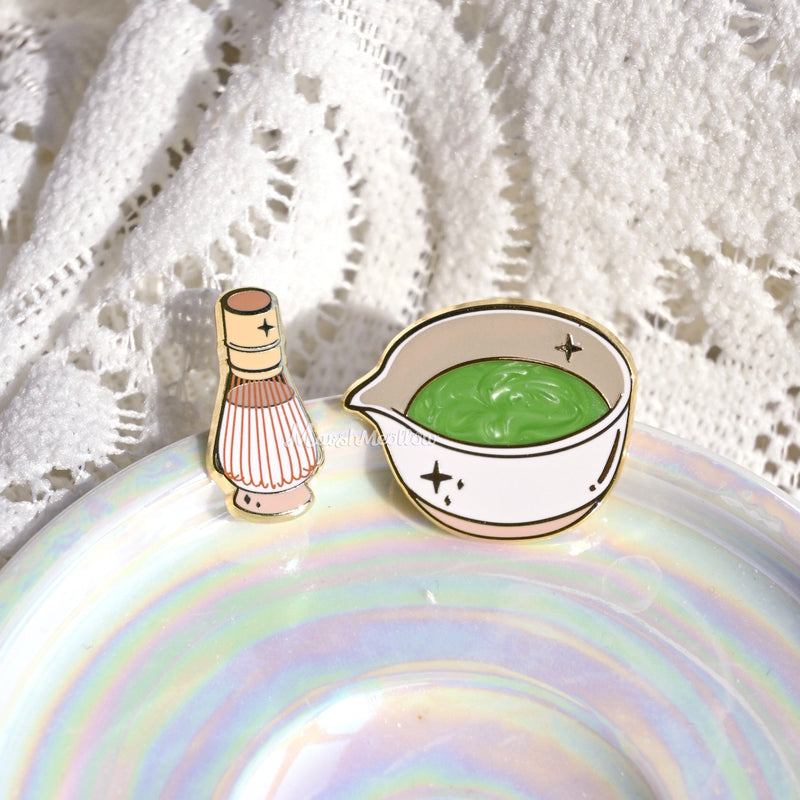 Matcha in a matcha bowl and whisk on a whisk holder