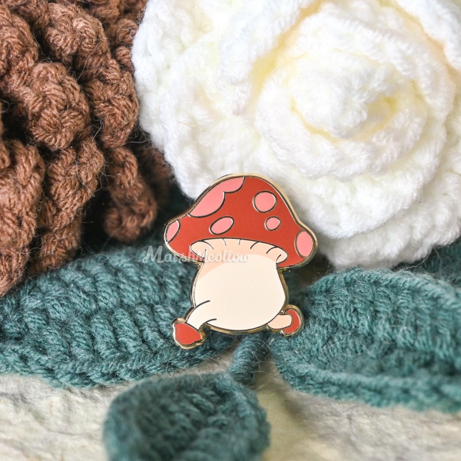 walking mushroom pin inspired from anime delicious in dungeon