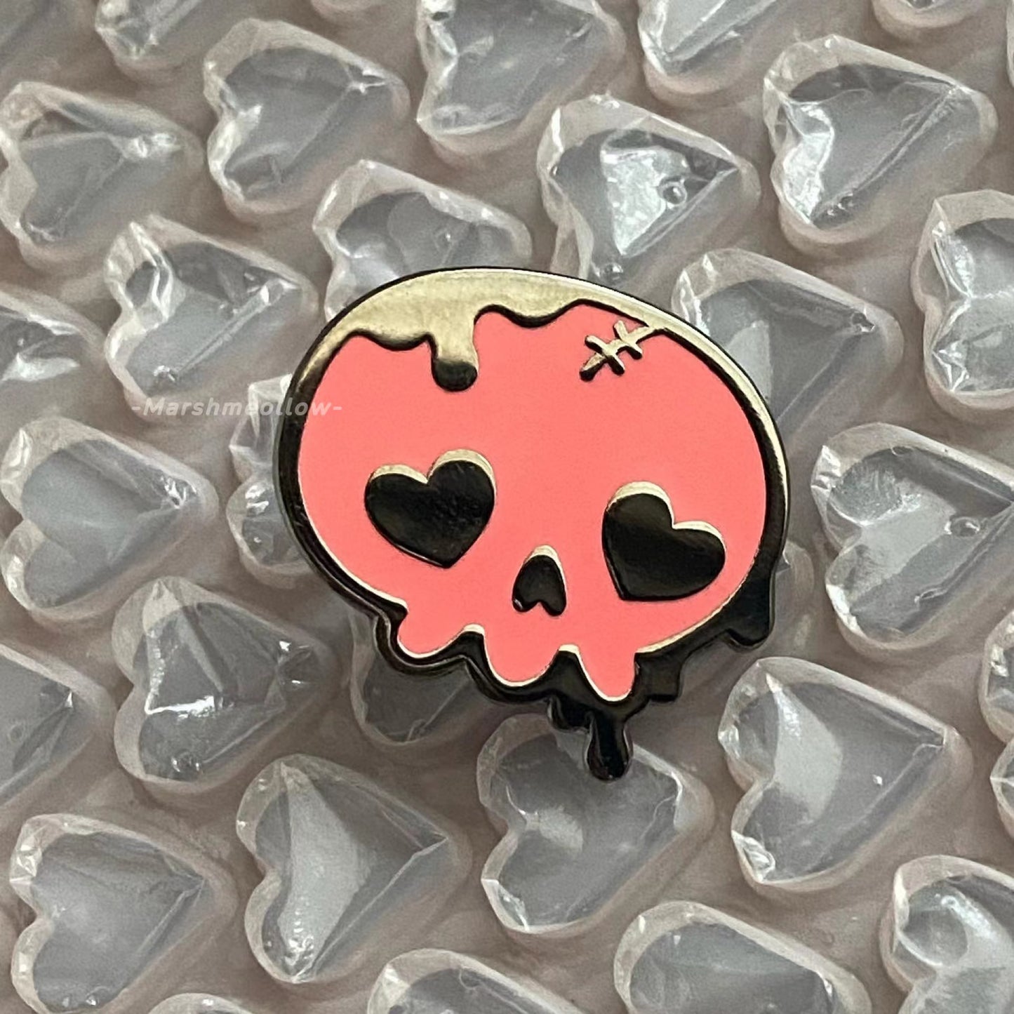 Pink Skull Enamel Pin