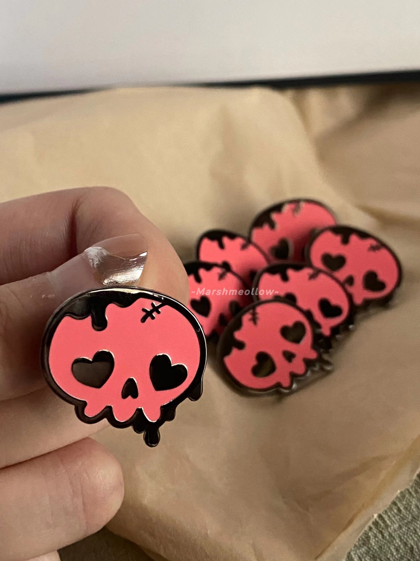 Pink Skull Enamel Pin