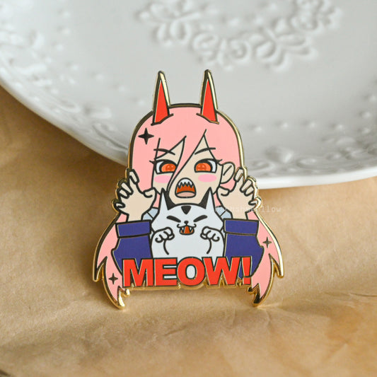 Power & Meowy Enamel Pin