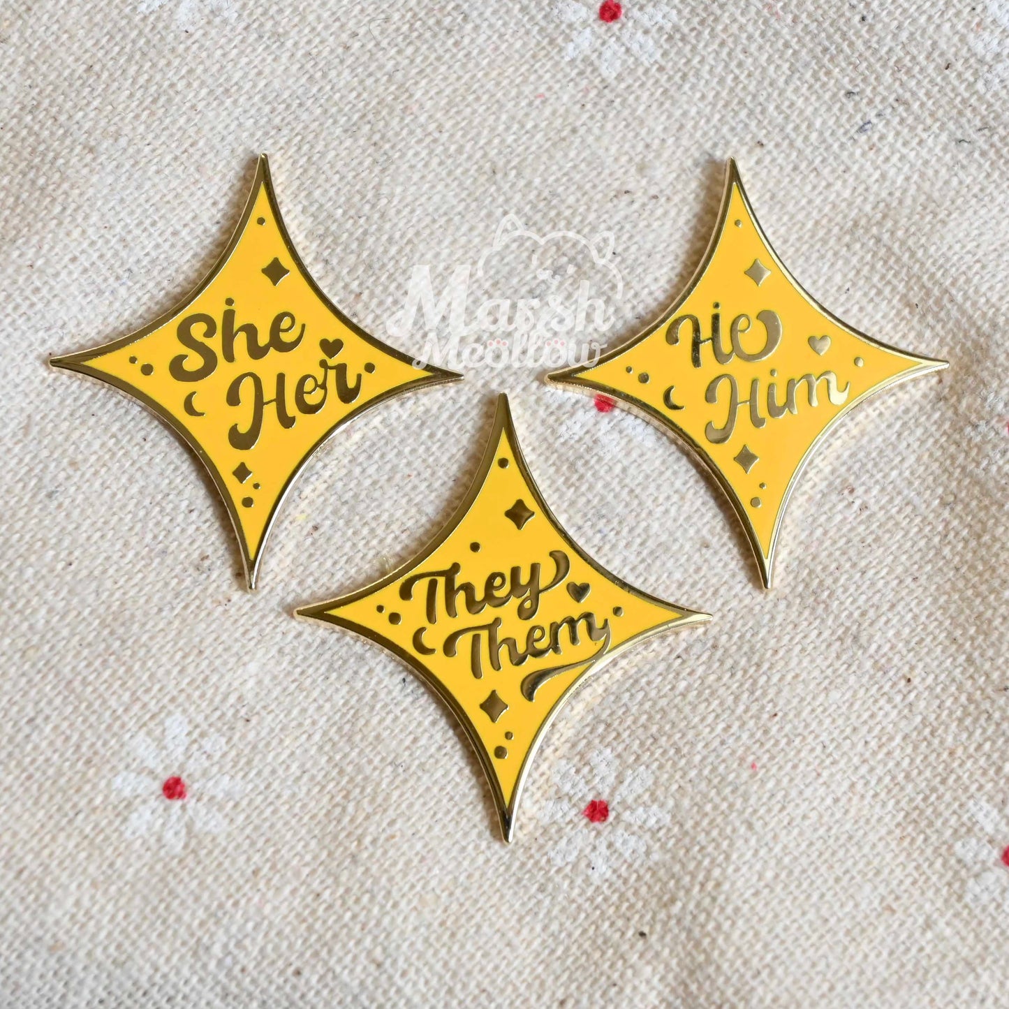 Pronoun Star Enamel Pin