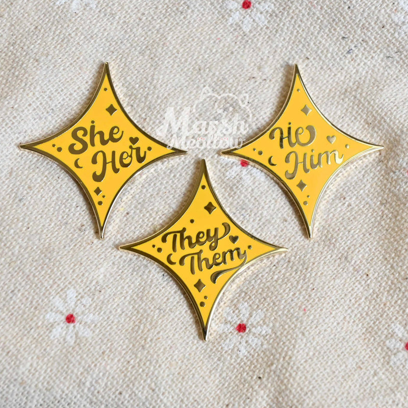 Pronoun Star Enamel Pin