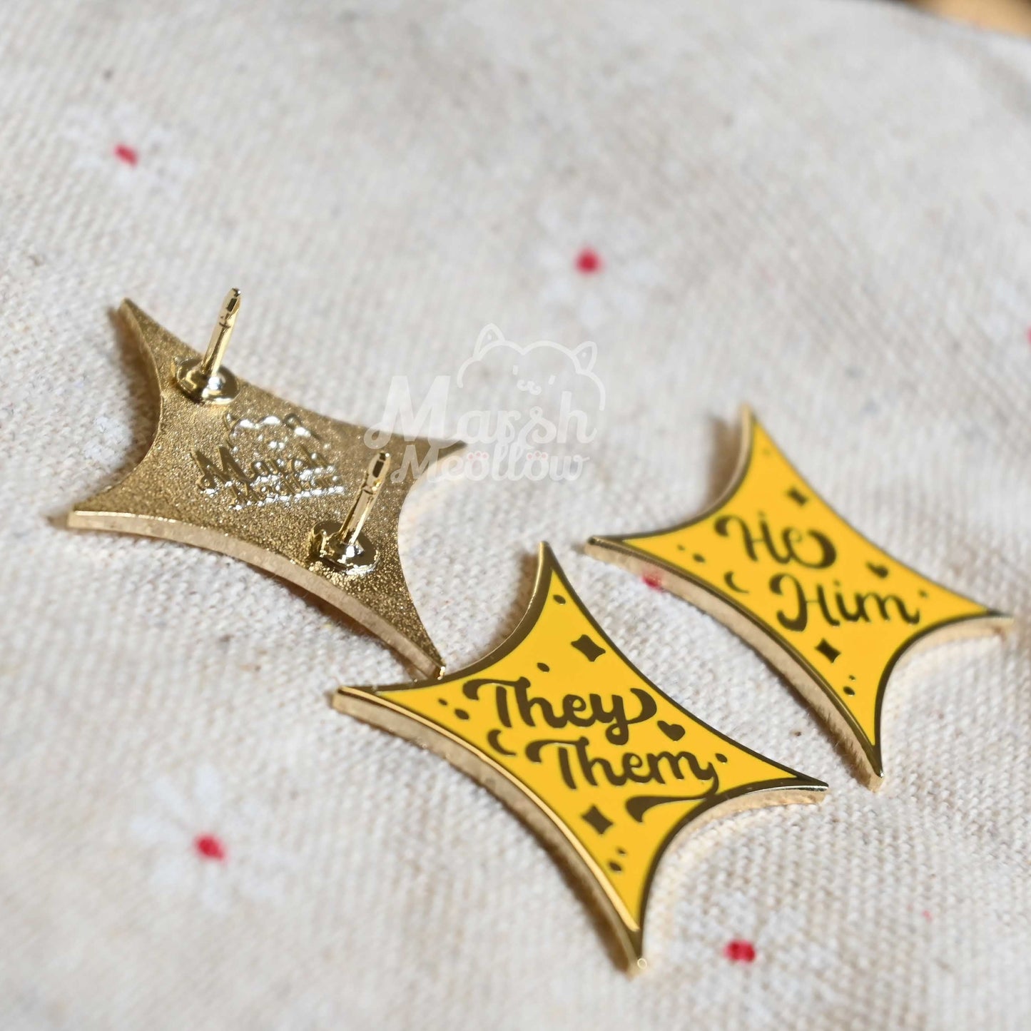 Pronoun Star Enamel Pin