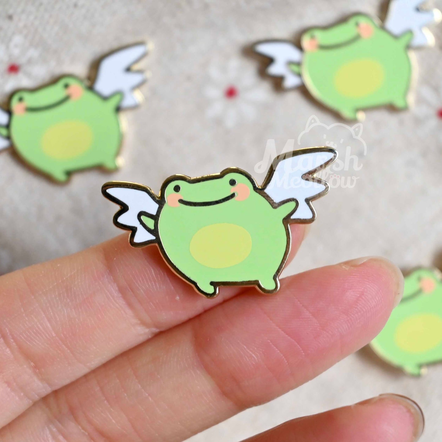 Flying Little Frog Enamel Pin