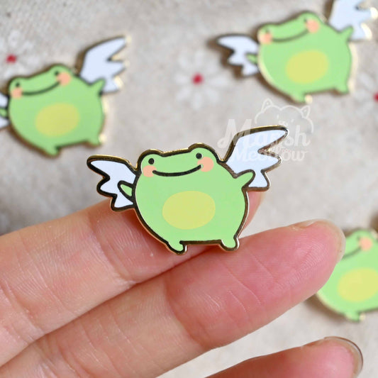 Flying Little Frog Enamel Pin