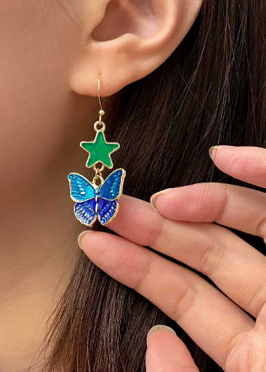 Jolyne Kujo Butterfly Drop Earrings