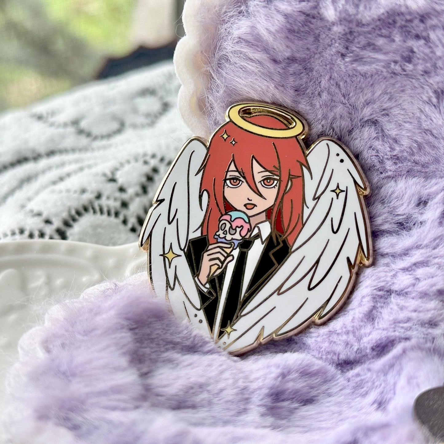 angel devil chainsawman enamel pin