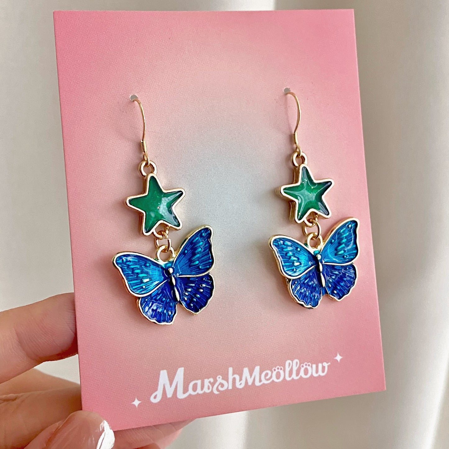 Jolyne Kujo Butterfly Drop Earrings